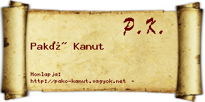 Pakó Kanut névjegykártya